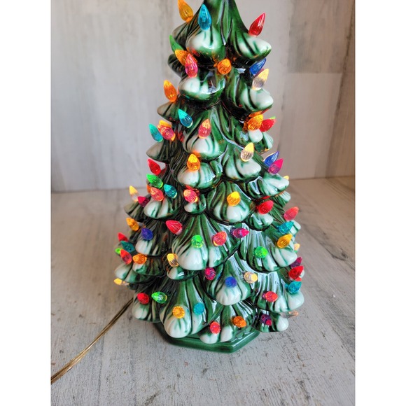 Vintage ceramic tree light table top Xmas pine home decor figure - Picture 10 of 12